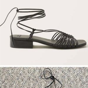 Strappy Lace Up Block Heel Sandals